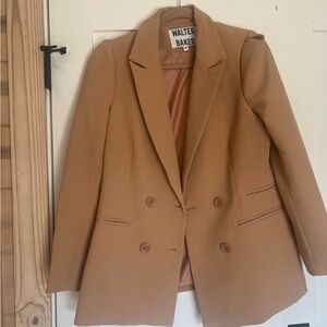 Walter Baker Camel Double-Breasted Blazer